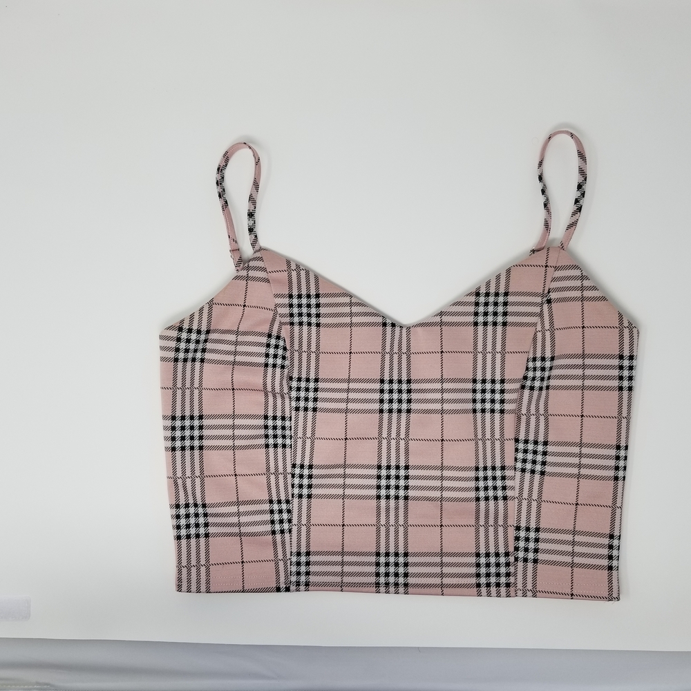 Love Tree Pink Plaid Camisole